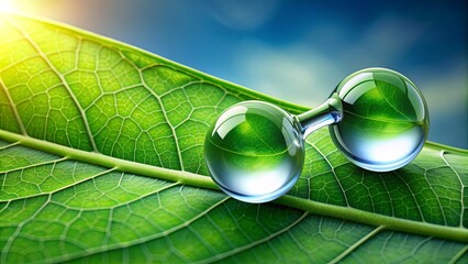 Co2 and water droplet hanging from edge of green leaf, green, leaf, nature, macro, close-up, plant, environmental, droplet