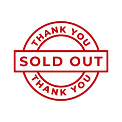 Sold stamp logo. Vector illustration for web design