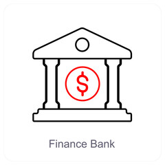 Finance Bank and banking icon concept