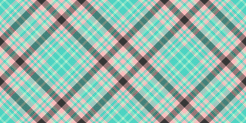 Occupation plaid seamless texture, poster pattern fabric vector. Diamond background check textile tartan in light and teal colors.
