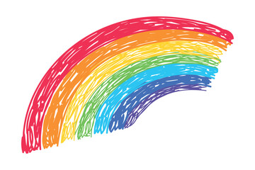 Rainbow as Kids Doodle Simple Hand Drawn Element Vector Illustration