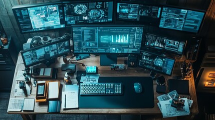 Fototapeta premium Hacktivist network spreading information