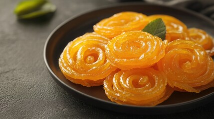 A creative presentation of Jalebi, a traditional Indian sweet, in a modern and stylish design.