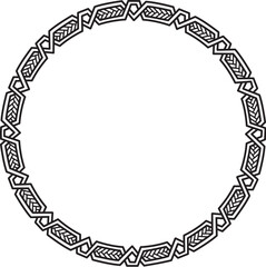 Circle round celtic style frame for design element. Vector illustration.