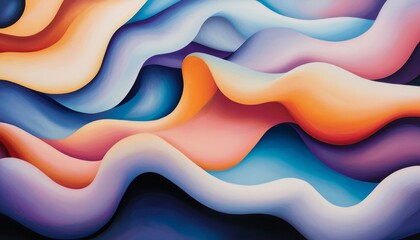 Obraz premium An abstract, psychedelic dreamscape with swirling clouds of color, geometric shapes, and fluid patterns merging together