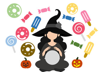 魔女のイラスト(ハロウィーン)