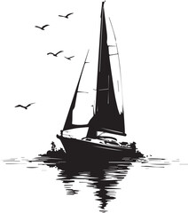 silhouette of a boat