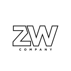 Letter Z and W, ZW logo design template. Minimal monogram initial based logotype.