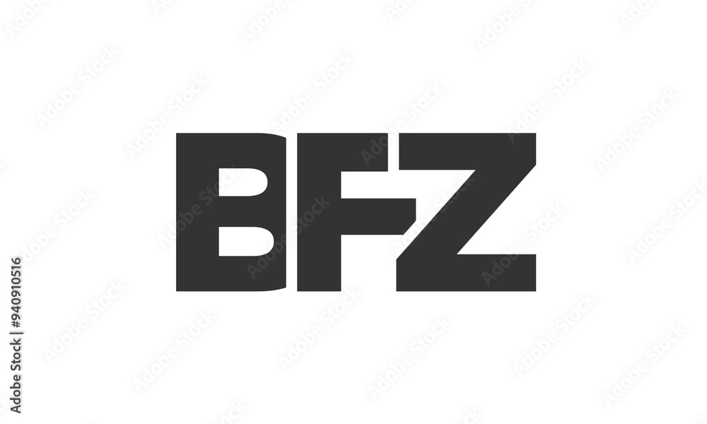 Poster bfz logo design template with strong and modern bold text. initial based vector logotype featuring s