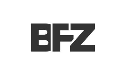 BFZ logo design template with strong and modern bold text. Initial based vector logotype featuring simple and minimal typography. Trendy company identity.