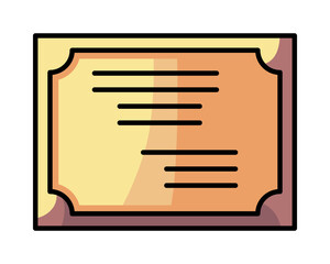 Quality certificate icon. Graduation degree diploma of university, college, school, other education training or course. Achievement or award document badge.