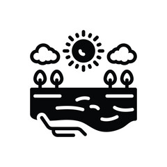 Black solid icon for summer