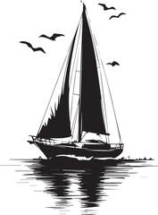 silhouette of a sailing boat