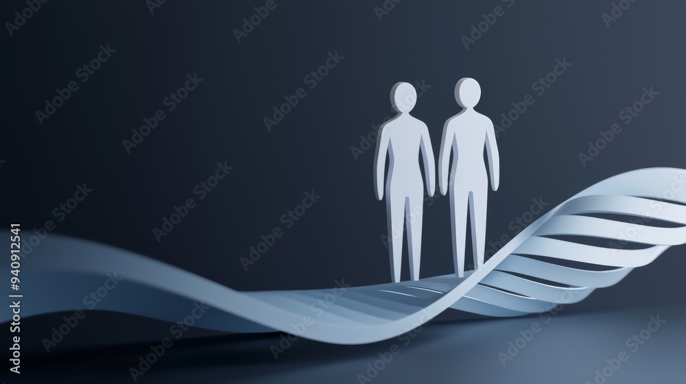 Leinwandbilder A holographic medical design 3D render of a representation of the chromosome DNA strand helix on a background of bioinformatics and biotechnology.