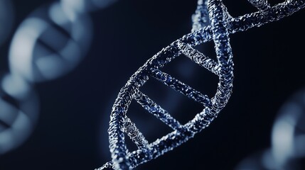 3D rendering of bioinformatic, medical, biotechnology background DNA helix-strand holographic strand, bioinformatics biotechnology concept