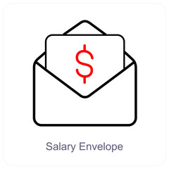 Salary Envelope and increment icon concept