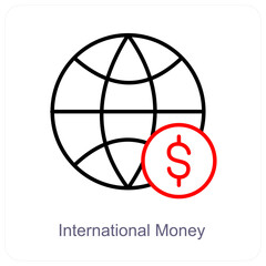 International Money and currency icon concept