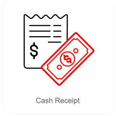 Cash Receipt and credit card icon concept
