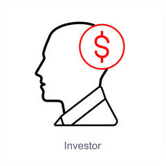 Investor and share market icon concept