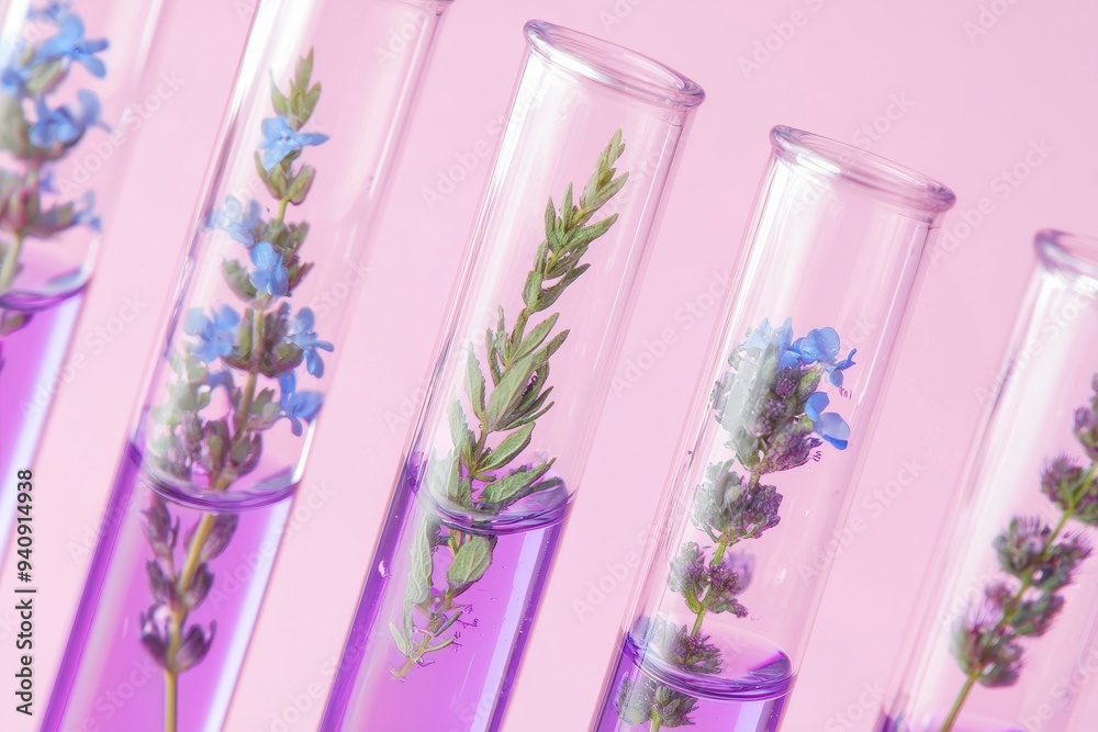 Poster this test tube plant is arranged in a rack as part of a biotechnology research project