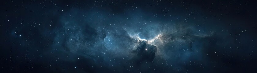 A stunning cosmic scene showcasing deep blues and bright stars in a vast galaxy, ideal for astronomy and space-themed projects.