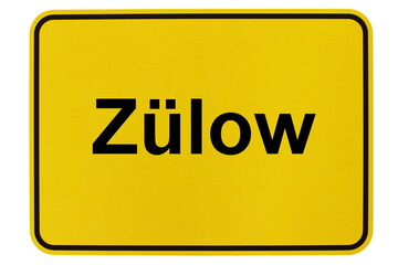 Illustration eines Ortsausgangsschildes der Gemeinde Zülow in Mecklenburg-Vorpommern