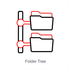 Folder Tree and Folder icon concept