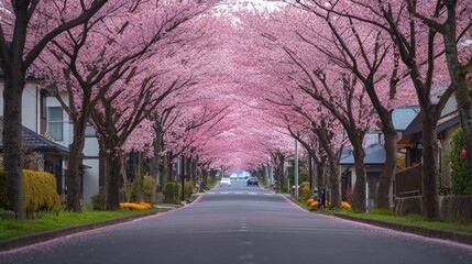 Cherry Blossom Tunnel in Japan