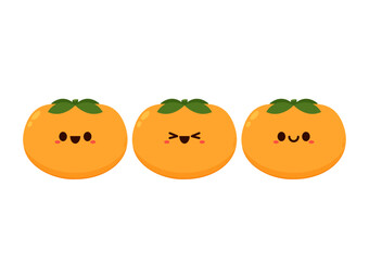 Persimmon cartoon vector. Persimmon on white background.