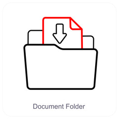 Document Folder and Upload icon concept