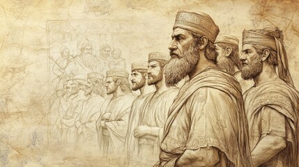 Fototapeta premium 1 Chronicles: Judah and His Descendants Before a Tapestry of Israel’s Future Tribes - A Biblical Illustration of Heritage and Divine Legacy