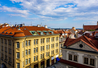 High angle view of townscape against sky