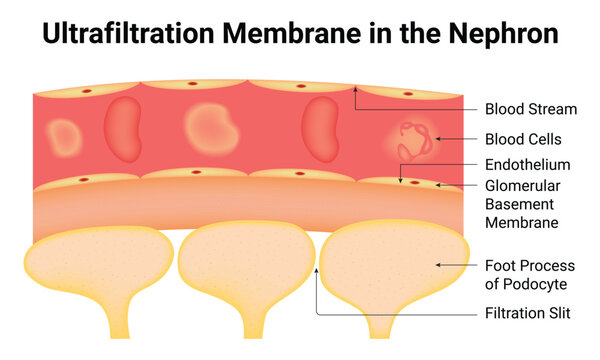 Ultrafiltration Membrane in the Nephron Science Design Vector Illustration Diagram