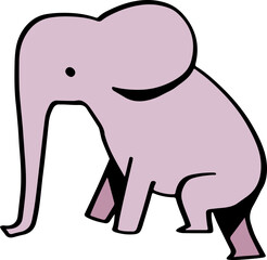 cute cartoon elephant character illustration.