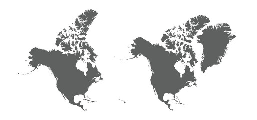 Elegant grey North America in a simple, modern style.