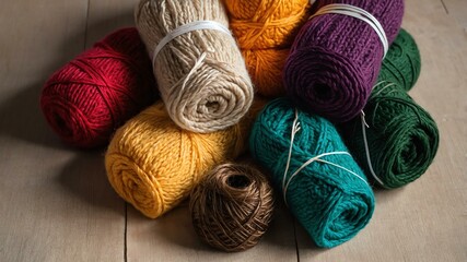 flat lay crochet rugs tablecloths in a cozy plain background