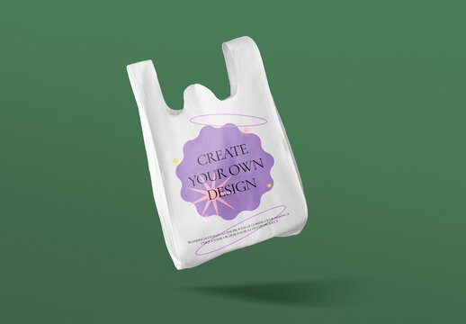 Plastic Grocery Shopping Bag Mockup