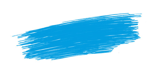 Blue pen sketch stroke with a textured, hand-drawn appearance isolated on a transparent background