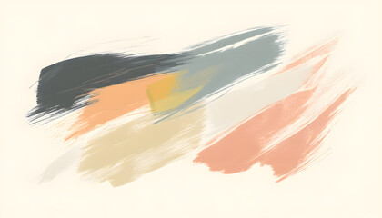 Fototapeta premium Random brush strokes in muted colors on a plain background, offering an artistic yet minimalist vibe