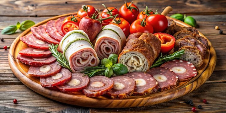 Mixed roast meat platter featuring Gnummareddi, Torcinelli