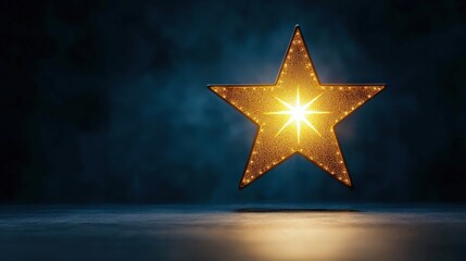 Fototapeta premium Brightly lit marquee with a shining star at the center
