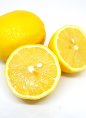 Fresh yellow lemon isolated on white background