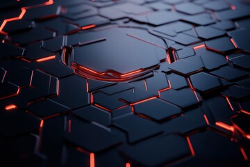 Fototapeta premium Abstract textured surface with glowing red lines, perfect for technology and futuristic themes.
