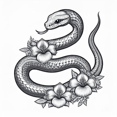 Obraz premium Cobra snake coloring book for adults vector illustration. Anti-stress coloring for adult. Tattoo stencil. Black and white lines. 