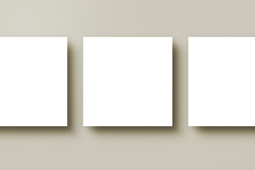 Three Square Flyer Mockup with Shadow