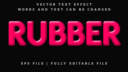 Rubber Editable text effect with realistic Glossy style 3d letters 