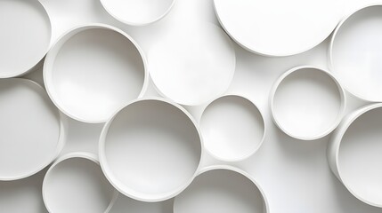 84. Minimalist 3D wall art of clean, geometric circle paper cutouts with soft shadowing