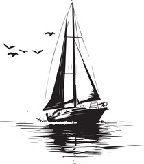 silhouette of a sailing boat