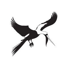 Obraz premium Frigatebird line art vector silhouette with white Background