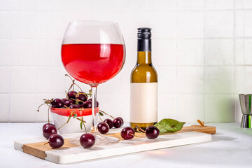 Sweet alcohol cherry wine drink